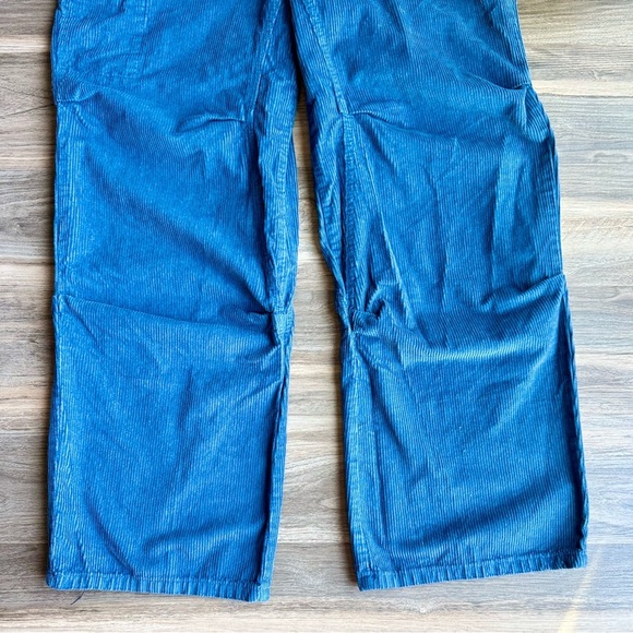 We The Free Modern Love High Rise Pull-On Corduroy Blue Drawstring Cargos Size M - Picture 3 of 15